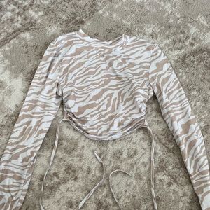 Zebra print cropped long sleeve